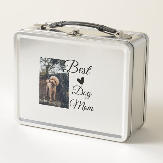シンプルカラフル動物の名前を追加photodog mom gift メタルランチボックス (正面)