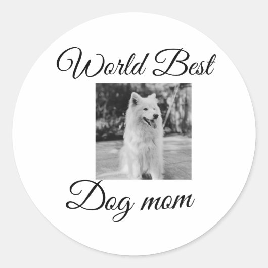 シンプルカラフル動物の名前を追加photodog mom gift ラウンドシール (正面)