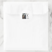 シンプルカラフル動物の名前を追加photodog mom gift ラウンドシール (バッグ)