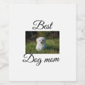 シンプルカラフル動物の名前を追加photodog mom gift ワインラベル (シングルラベル)