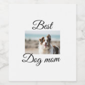 シンプルカラフル動物の名前を追加photodog mom gift ワインラベル (シングルラベル)