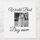 シンプルカラフル動物の名前を追加photodog mom gift ワインラベル (シングルラベル)