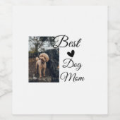 シンプルカラフル動物の名前を追加photodog mom gift ワインラベル (シングルラベル)