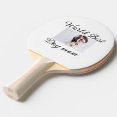 シンプルカラフル動物の名前を追加photodog mom gift 卓球ラケット (正面アングル)