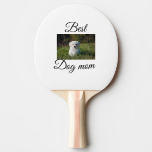 シンプルカラフル動物の名前を追加photodog mom gift 卓球ラケット
