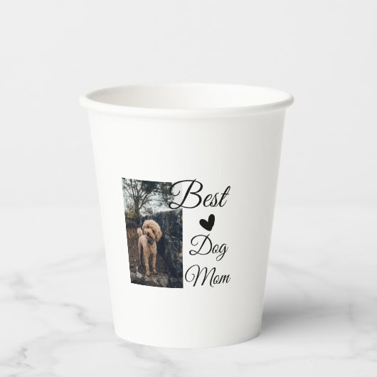 シンプルカラフル動物の名前を追加photodog mom gift 紙コップ (正面)