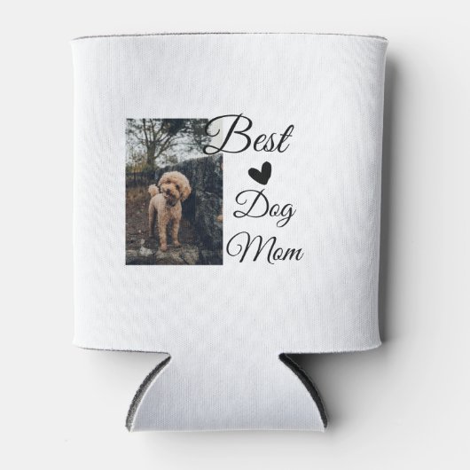 シンプルカラフル動物の名前を追加photodog mom gift 缶クーラー (正面)