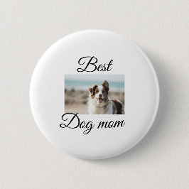 シンプルカラフル動物の名前を追加photodog mom gift 缶バッジ