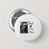 シンプルカラフル動物の名前を追加photodog mom gift 缶バッジ (正面&裏面)