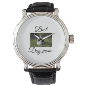 シンプルカラフル動物の名前を追加photodog mom gift 腕時計