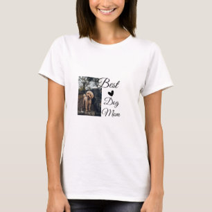 シンプルカラフル動物の名前を追加photodog mom gift tシャツ