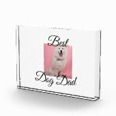 シンプルカラフル動物の追加の名前photo dogパパギフト フォトブロック (右)