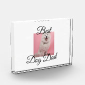 シンプルカラフル動物の追加の名前photo dogパパギフト フォトブロック (左)