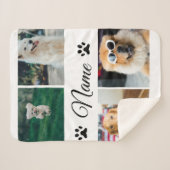 シンプルカラフル動物の追加name photo collage シェルパブランケット (正面(横))