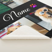 シンプルカラフル動物の追加name photo collage シェルパブランケット (3/4)