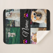 シンプルカラフル動物の追加name photo collage シェルパブランケット (正面(横))