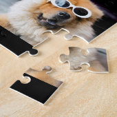 シンプルカラフル動物の追加name photo collage ジグソーパズル (側面)