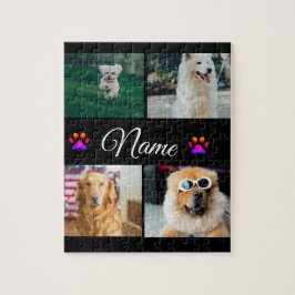 シンプルカラフル動物の追加name photo collage ジグソーパズル