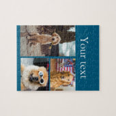 シンプルカラフル動物の追加name photo collage ジグソーパズル (横)