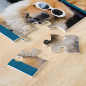 シンプルカラフル動物の追加name photo collage ジグソーパズル (側面)