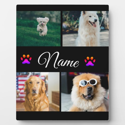 シンプルカラフル動物の追加name photo collage フォトプラーク (正面)