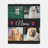 シンプルカラフル動物の追加name photo collage フリースブランケット (正面)