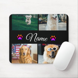 シンプルカラフル動物の追加name photo collage マウスパッド