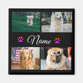 シンプルカラフル動物の追加name photo collage マグネット