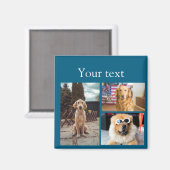 シンプルカラフル動物の追加name photo collage マグネット (正面/裏面)