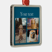 シンプルカラフル動物の追加name photo collage メタルオーナメント (右)