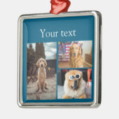 シンプルカラフル動物の追加name photo collage メタルオーナメント (左)