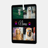 シンプルカラフル動物の追加name photo collage メタルオーナメント (正面左)