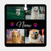 シンプルカラフル動物の追加name photo collage メタルオーナメント (裏面)