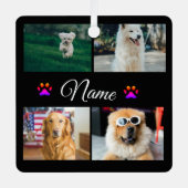 シンプルカラフル動物の追加name photo collage メタルオーナメント (正面)