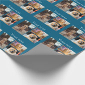 シンプルカラフル動物の追加name photo collage ラッピングペーパー (角)