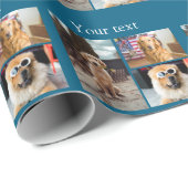 シンプルカラフル動物の追加name photo collage ラッピングペーパー (ロールコーナー)