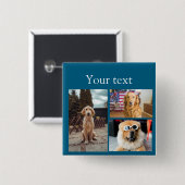 シンプルカラフル動物の追加name photo collage 缶バッジ (正面&裏面)