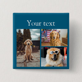 シンプルカラフル動物の追加name photo collage 缶バッジ