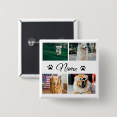 シンプルカラフル動物の追加name photo collage 缶バッジ (正面&裏面)