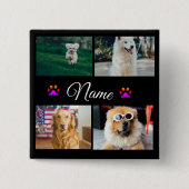 シンプルカラフル動物の追加name photo collage 缶バッジ (正面)