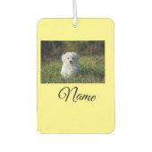 シンプルカラフル動物追加ネームカスタム写真投げ カーエアーフレッシュナー (正面)