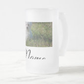 シンプルカラフル動物追加ネームカスタム写真投げ フロストグラスビールジョッキ (正面右)