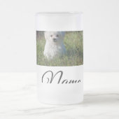 シンプルカラフル動物追加ネームカスタム写真投げ フロストグラスビールジョッキ (中央)