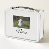 シンプルカラフル動物追加ネームカスタム写真投げ メタルランチボックス (裏面)