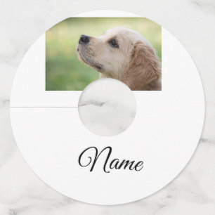 シンプルカラフル動物追加ネームカスタム写真投げ ワイングラスタグ