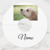 シンプルカラフル動物追加ネームカスタム写真投げ ワイングラスタグ (裏面)