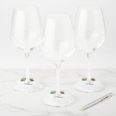 シンプルカラフル動物追加ネームカスタム写真投げ ワイングラスタグ (セット)