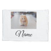 シンプルカラフル動物追加ネームカスタム写真投げ 枕カバー (裏面)