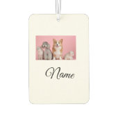 シンプルカラフル動物追加ネーム写真カスタム カーエアーフレッシュナー (裏面)