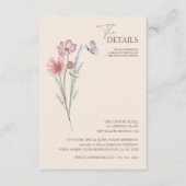 シンプルカラフル山花フローラ結婚詳細 エンクロージャーカード (正面)